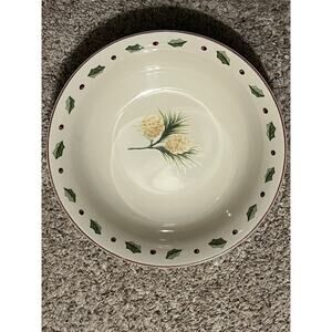Merry Brite VEGETABLE BOWL Christmas Pinecone Holly Trees Poinsettia Replacement